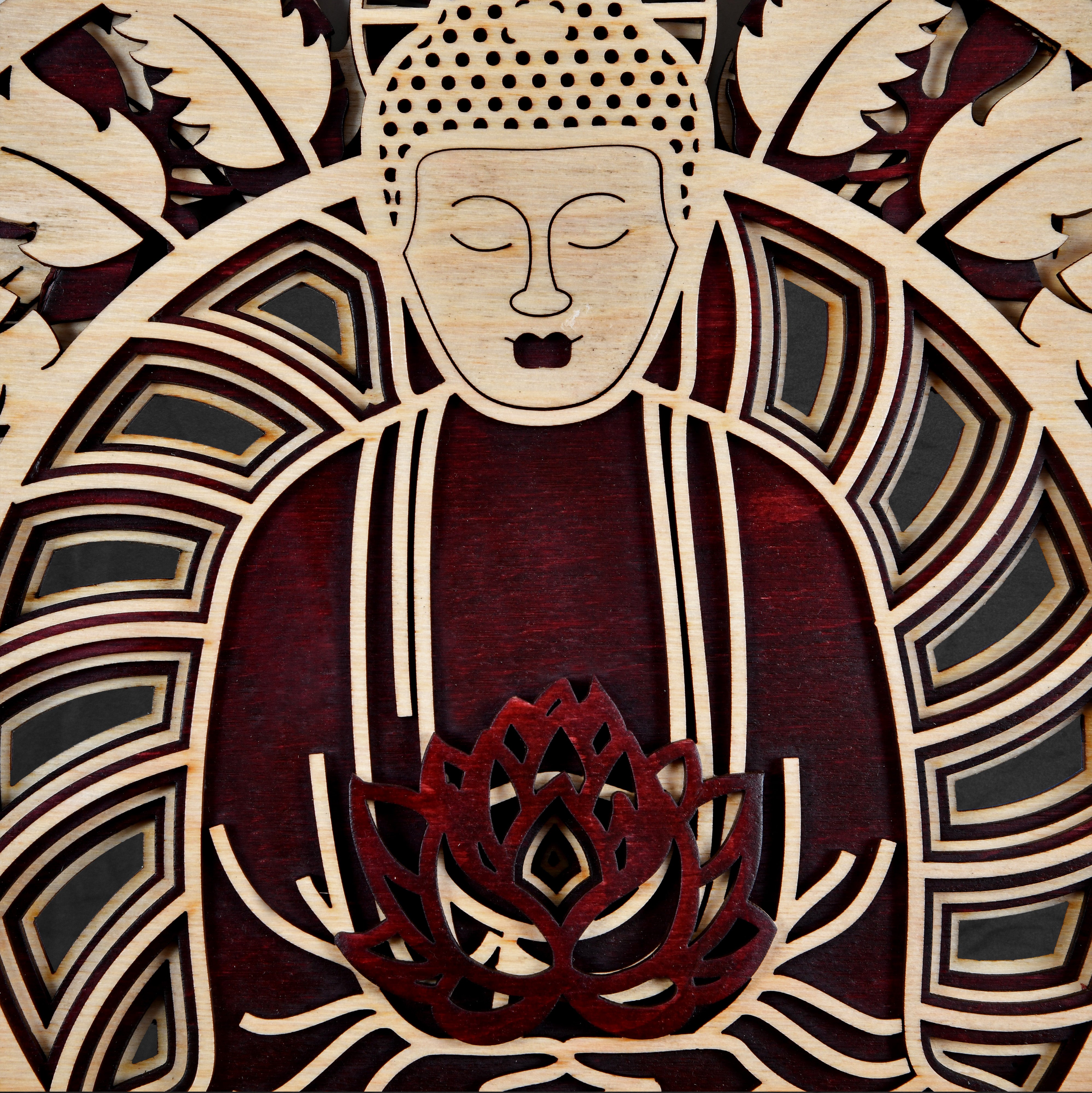 Anami Buddha - Qreative Qick Wall Art | Sacred Gift | Wooden Wall Art | Buddha Wall art |Wooden decor |Multi layer art| Decor |Wall hanging