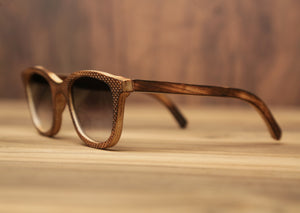 Qreative Qick Smoked Squares | Burnt | Wooden Sunglasses |Wood Prescription Frame | Wooden Eyewear | Wood Specs | Wood Glasses | Wood Frame