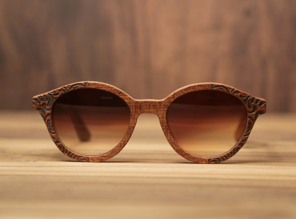 Sapeli Cigar Part Floral Wooden Sunglasses Wood Prescription Frame QQ frames