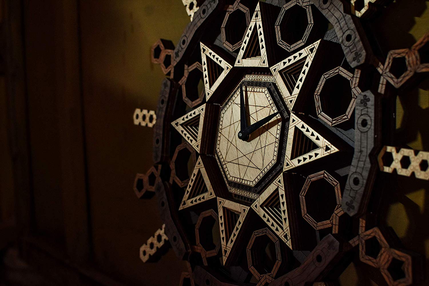Sacred Geometry - Qreative Qick Wooden Wall Clock | Sacred Vintage Clocks | Mandala Clock