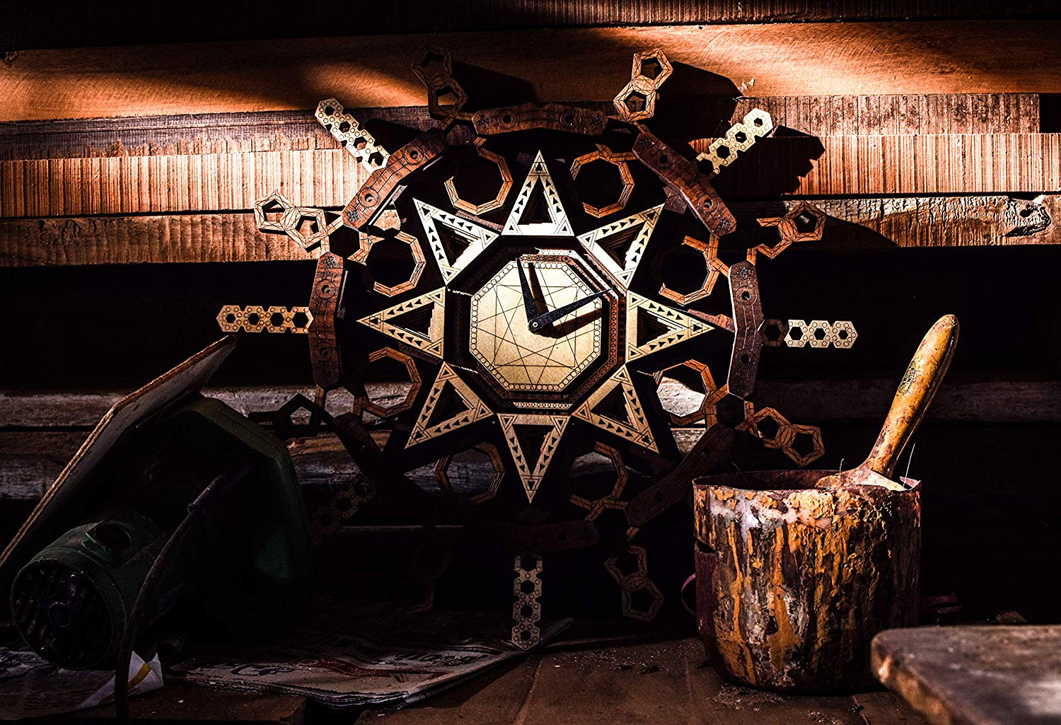 Sacred Geometry - Qreative Qick Wooden Wall Clock | Sacred Vintage Clocks | Mandala Clock