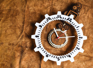COGWHEELS - Qreative Qick Wooden Wall Clock | Vintage Clocks | Gear Clock | Steam punk