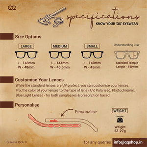 Bonnet Scratches | Wooden Sunglasses | Wood Prescription Frame | QQ frames