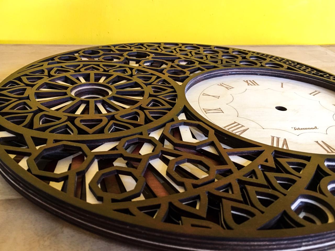 QQ Terrestrial Asteroid -  Handcrafted wooden wall clock