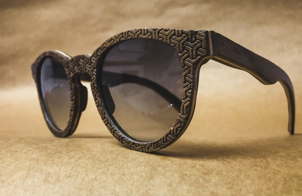 Dark Sonnet Stripes   | Wooden Sunglasses | Wood Prescription Frame | QQ frames