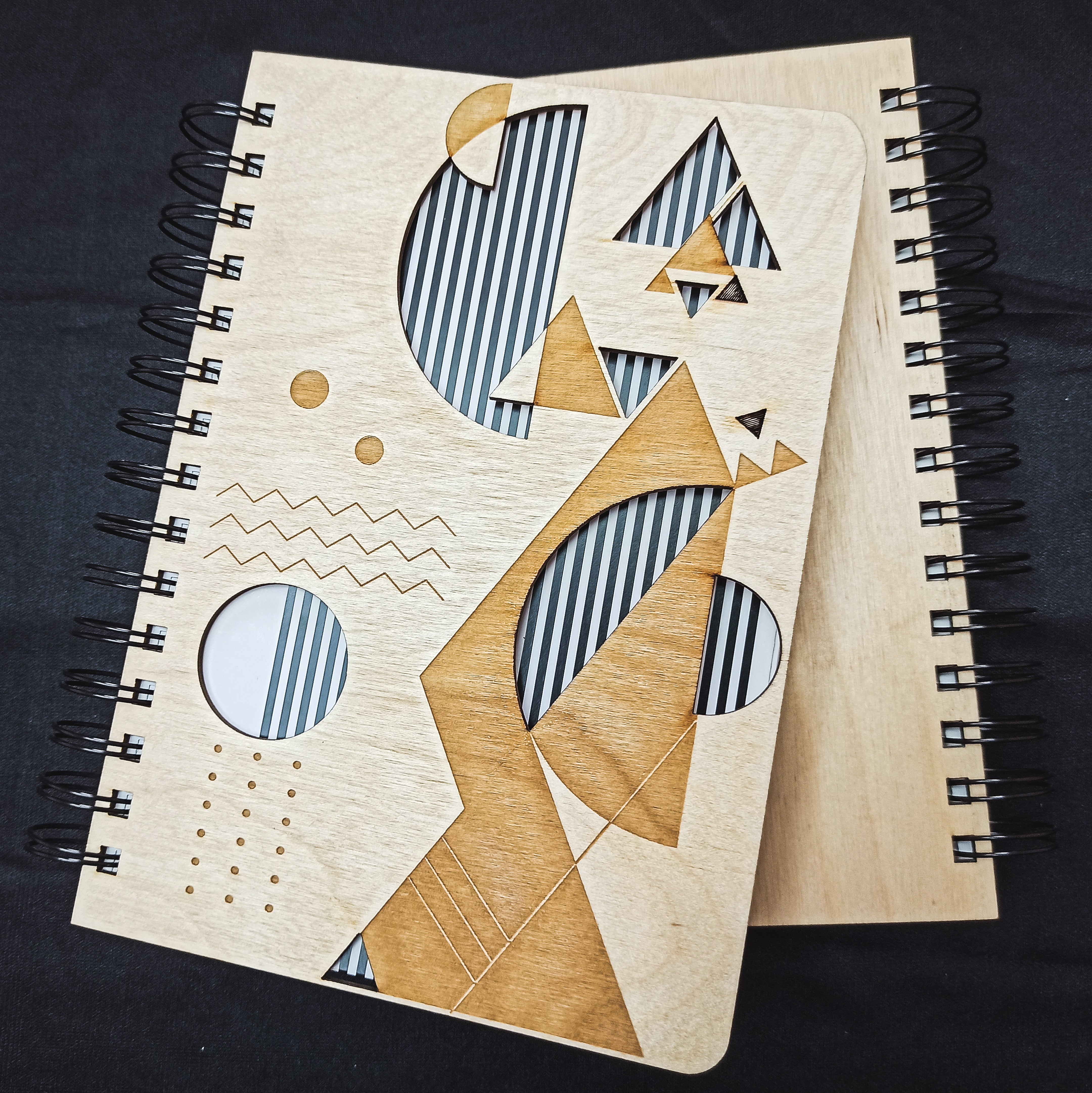 Designer geometry - Wooden Diary | Wooden Notebook |  Wooden Personalized notebook | A5 diary | Planner | Vintage Note book