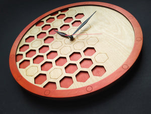 Orange Beehive | Wooden Wall Art | Colorful Clocks | Clocks to Gift | Mandala Clock | Wooden Clocks| Decor
