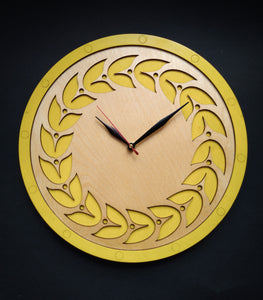 Yellow Buds | Wooden Wall Art | Colorful Clocks | Clocks to Gift | Mandala Clock | Wooden Clocks| Decor