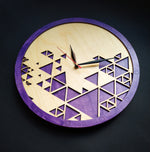 Purple Pyramid | Wooden Wall Art | Colorful Clocks | Clocks to Gift | Mandala Clock | Wooden Clocks| Decor