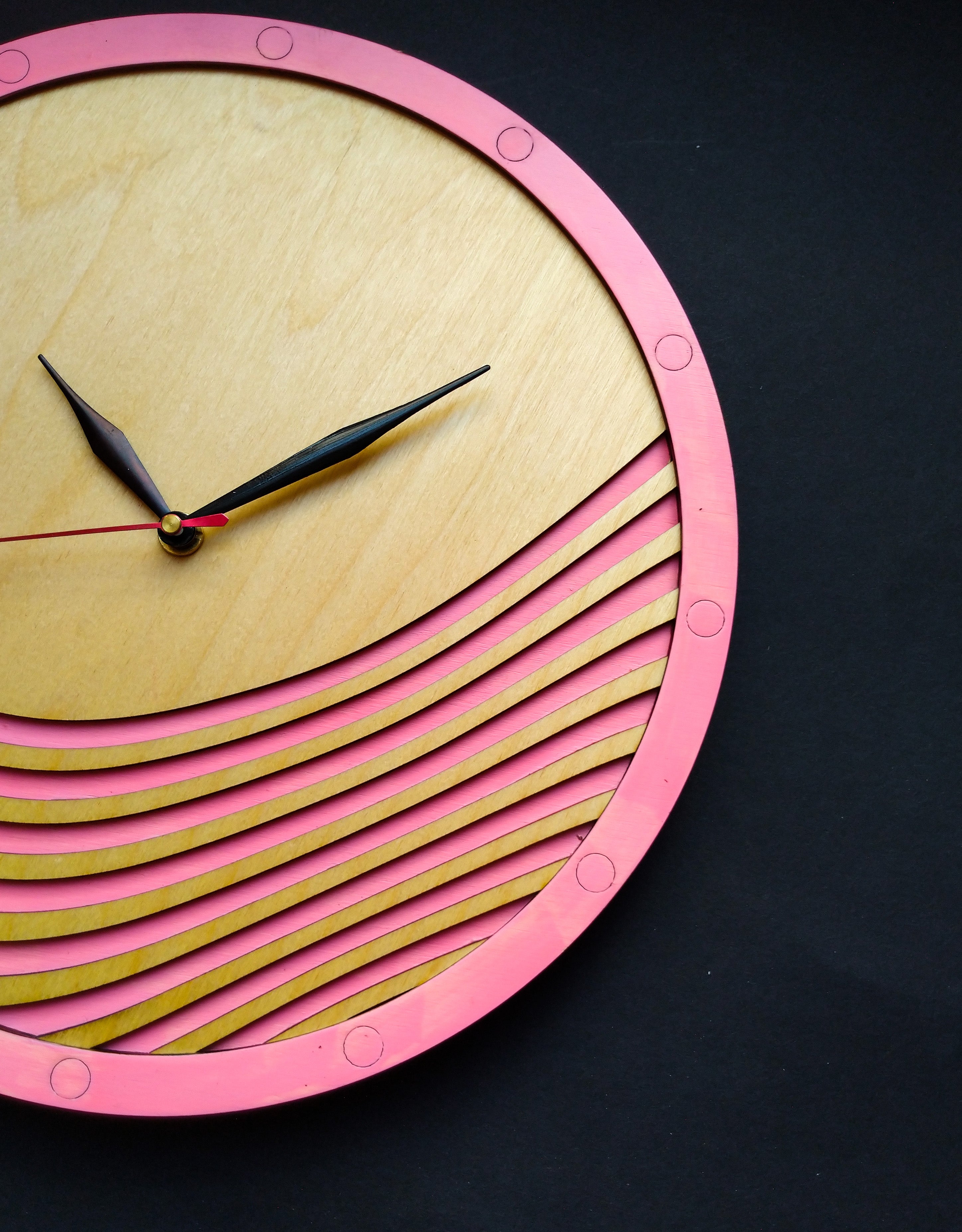 Pink Wave | Wooden Wall Art | Colorful Clocks | Clocks to Gift | Mandala Clock | Wooden Clocks| Decor