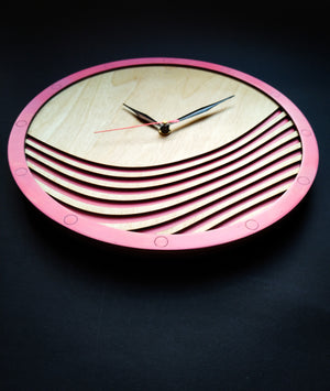 Pink Wave | Wooden Wall Art | Colorful Clocks | Clocks to Gift | Mandala Clock | Wooden Clocks| Decor