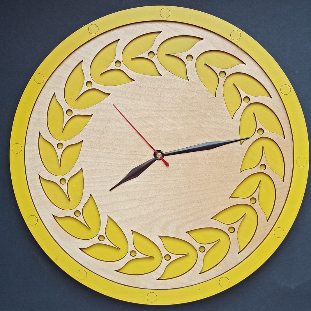 Yellow Buds | Wooden Wall Art | Colorful Clocks | Clocks to Gift | Mandala Clock | Wooden Clocks| Decor