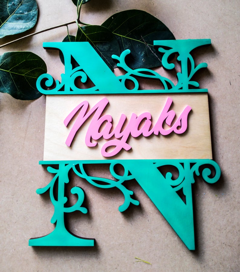 Alphabet - Qreative Qick Name board | Wooden Sign | Sign Boards