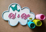 Cloudy - Qreative Qick Name board | Wooden Sign | Sign Boards