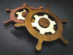Captains Wheel a set of 2 - QreativeQick Refrigerator Magnet|Wooden Magnet|Vintage Magnet