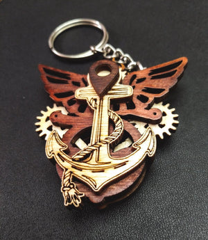 Nautical Knick knack a set of 2 - Qreative Qick Keychain | Wooden Keychain