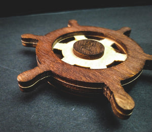 Captains Wheel a set of 2 - QreativeQick Refrigerator Magnet|Wooden Magnet|Vintage Magnet