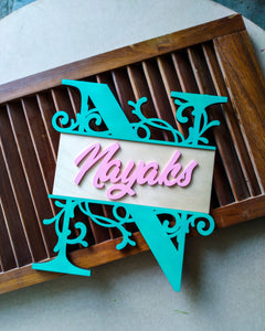 Alphabet - Qreative Qick Name board | Wooden Sign | Sign Boards